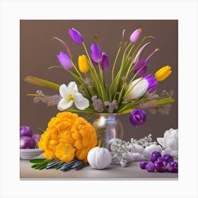 Easter Flowers In A Vase Canvas Print
