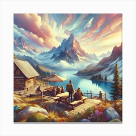 Cabin In The Mountains Canvas Print