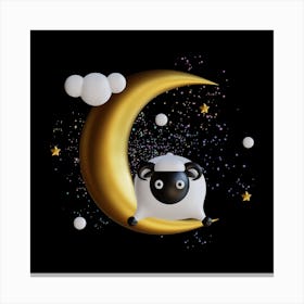 Moon Stars Sheep Sleep Dream Canvas Print