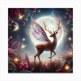 Fairy Deer In The Forest Canvas Print