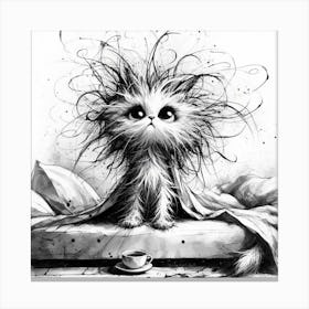 Cat With Hair 1 Canvas Print