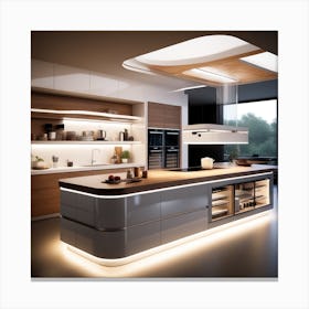 Modern Kitchen Lighting Canvas Print