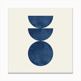The Balance - Scandinavian Half-moon Circle Abstract Minimalist - Dark Blue Navy 2 Canvas Print