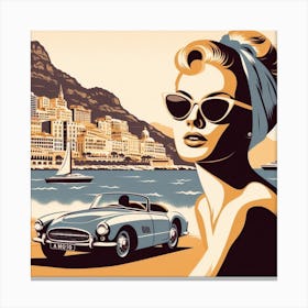 Monaco. Vintage Canvas Print