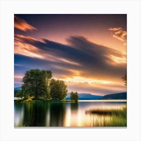 Sunset Over Lake 43 Canvas Print