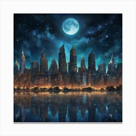 New York City At Night Canvas Print