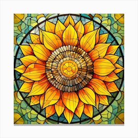 Sunflower Stained Glass Canvas Print