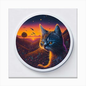Cat Colored Sky (37) Canvas Print