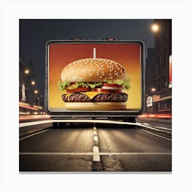 Burger On A Truck Canvas Print