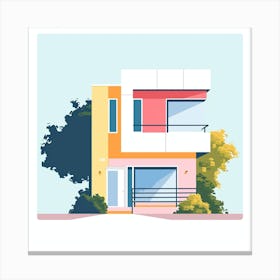 Modern House Vector Illustration 2 Canvas Print