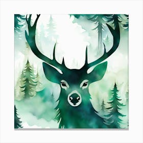 Deer In The Forest Canvas Print