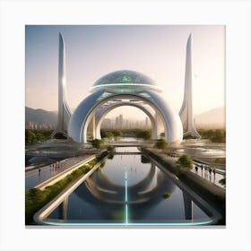 Futuristic City 292 Canvas Print