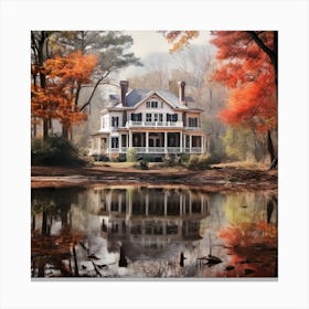 Fall House In The Woods Canvas Print