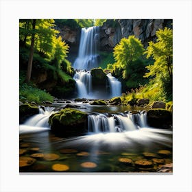 Waterfall In The Forest 4 Canvas Print