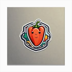 Kawaii Pepper Sticker Canvas Print
