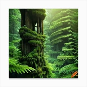 Craiyon 220032 Biomorphic Scale Covered Tower Trees In Fern Forest Canvas Print