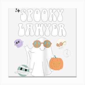 Womens Spooky Lawyer Hippie Halloween Retro Ghost For Women Canvas Print