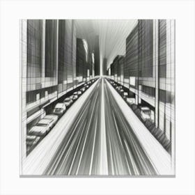 Streets of Energy The City’s Vibrant Core Canvas Print