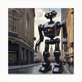 Robot In London 30 Canvas Print