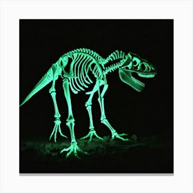 Glow In The Dark Dinosaur Skeleton 2 Canvas Print