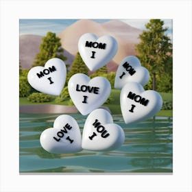 A 3d Render Of White Hearts With The Text Mom I Lo Gy 5c Ljr8cf7kfz Hn37g Cuymlfhiroanis3df99qmg Canvas Print