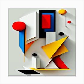 Abstract Painting,Aesthetic wallpaper made of abstract geometric shapes Canvas Print