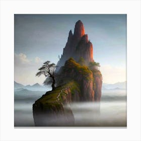 the peak above the clouds Canvas Print