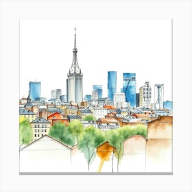 Poland City Skyline Canvas Print