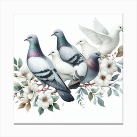 Pigeons 5 Canvas Print