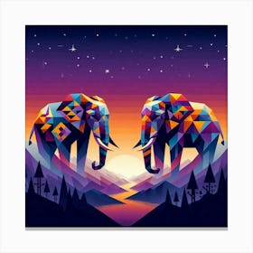 The Tolerant Twins Elephants Canvas Print