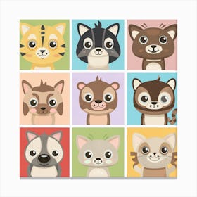 Cute Animals 3 Canvas Print