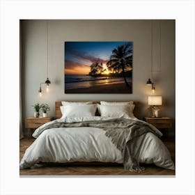 Sunset At The Beach 4 Canvas Print