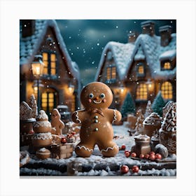 Christmas Gingerbread Man 2 Canvas Print