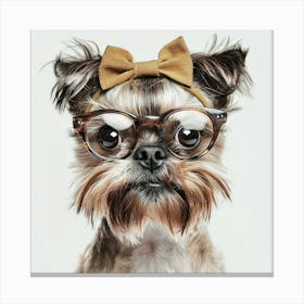 Dog In Glasses 5 Canvas Print