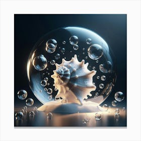 Sea Shell In A Bubble 6 Canvas Print