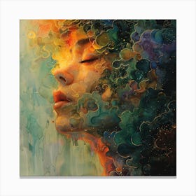 Woman With Colorful Hair Canvas Print