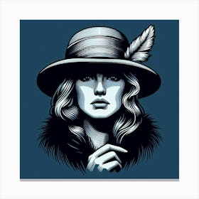 Woman In Hat Canvas Print