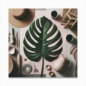 Large Monstera leaf 12 Canvas Print