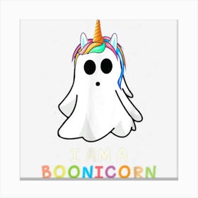 Funny Halloween I Am A Boonicorn Boo Unicorn Canvas Print