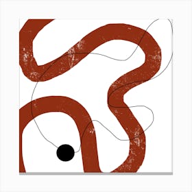 Minimal Abstract Line Painting Canvas Print