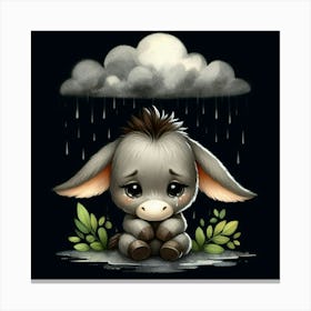 Donkey In The Rain 3 Canvas Print