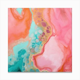 Pink -gold Abstrakt Marmor Struktur Malerei Canvas Print