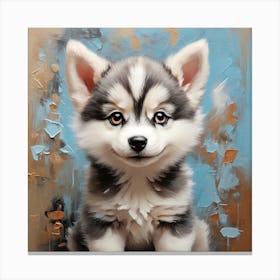 Cute baby husky Canvas Print