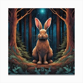 Rabbit In The Woods 34 Canvas Print