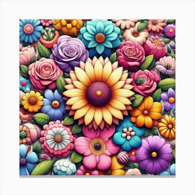 Colorful Flowers 5 Canvas Print