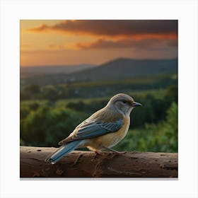 Bluebird At Sunset Canvas Print