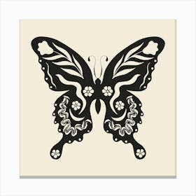 Folk Art Butterfly 03 - Ink Canvas Print