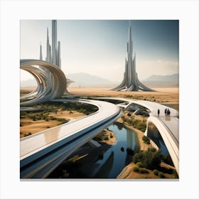 Futuristic City 264 Canvas Print