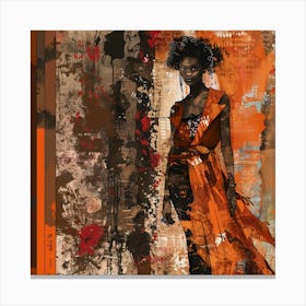 Orange And Black 1 Canvas Print