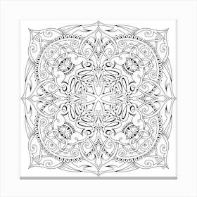 Hello Writing, Coloring Page Mandala Canvas Print